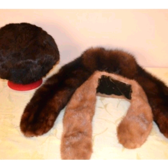 NIB Mink Fur Hat & 2 Fur Scarves - Picture 1 of 16